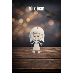 Dziewczynka 10cm, zarys, z otworem, sklejka 3mm